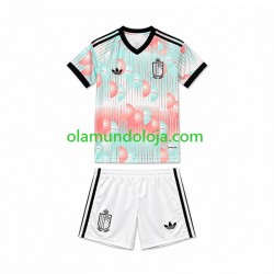Camisola Bélgica Criança Equipamento Segundo Copa do Mundo 2026 Manga Curta